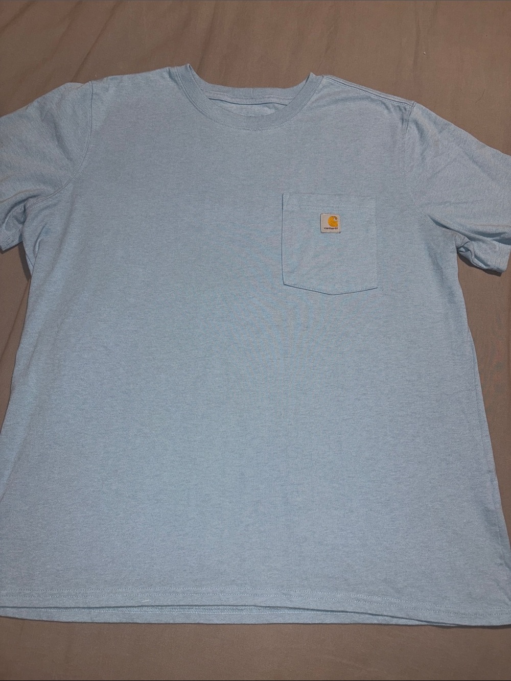 Carhartt Women’s  Pale Blue Pocket Tee Loose Fit SZ XL